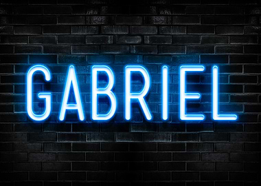 Gabriel Neon Sign on Brick Wall
