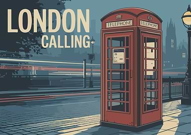 London Calling Red Telephone Booth Art
