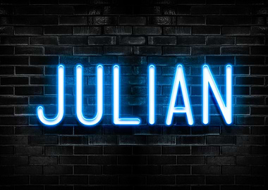 Julian Neon Sign on Brick Wall
