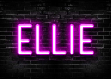 Ellie Neon Sign on Brick Wall