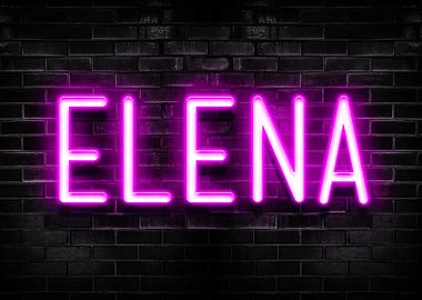 Elena Neon Sign on Brick Wall