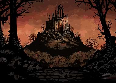 Dark Fantasy Castle on Hill