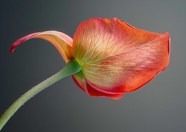 Translucent Red Flower Close-Up