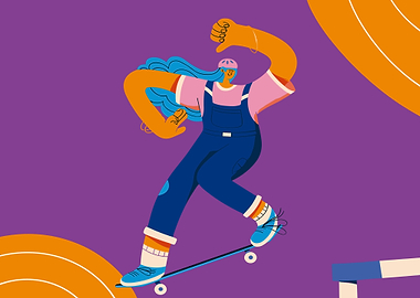 Skateboarder in Action