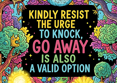 Kindly Resist Knocking Funny Sign