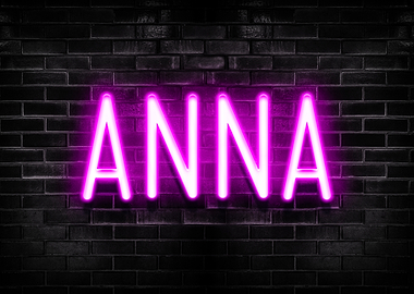 Anna Neon Sign on Brick Wall