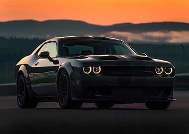 Dodge Challenger SRT Hellcat at Sunset