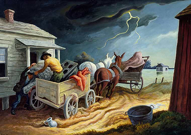Thomas Hart Flood Evacuation Painting