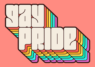 Gay Pride Retro Text Art