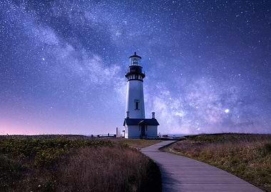 Lighthouse under the Milky Way