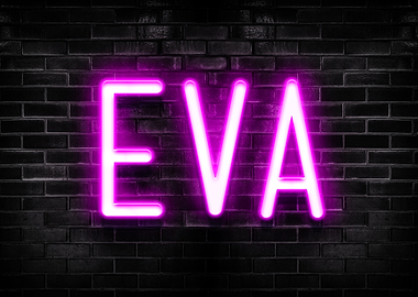 EVA Neon Sign on Brick Wall