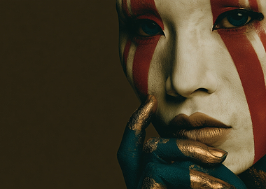 Oxide Veil | Crimson-Kabuki Portrait