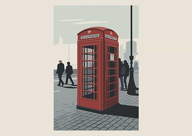 London Telephone Booth Illustration