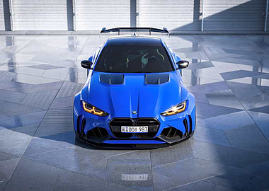 Blue BMW M4 Competition Front View