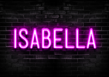 Isabella Neon Sign on Brick Wall