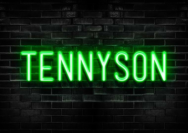 Tennyson Neon Sign on Brick Wall