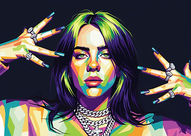 Billie Eilish Pop Art Portrait