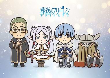 Frieren Chibi Character Ensemble