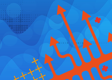 Abstract Arrows on Blue Background