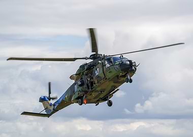 Military Helicopter in Flight