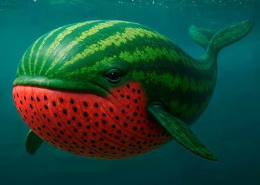 Watermelon Whale Underwater
