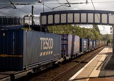 Freight train with Tesco containers