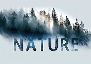 Misty Forest Nature Text Art