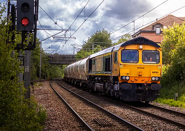 Freight Train round a bend