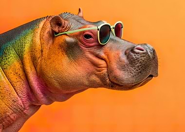 Cool Hippo with Sunglasses