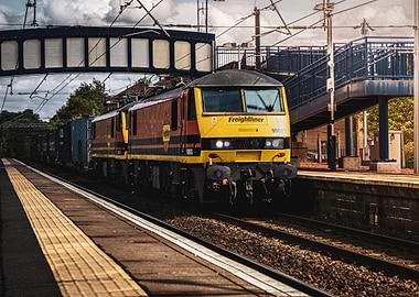Freightliner Container Train at Station