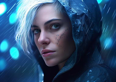 Portrait of a Woman in Hooded Jacket