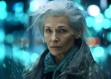 Portrait of a Woman With Striking Blue-Green Hair