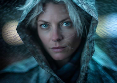 Portrait of a Woman With Striking Blue-Green Hair