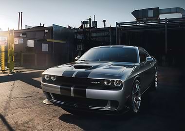 Silver Dodge Challenger SRT Front View
