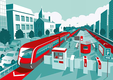 Modern City Train Station