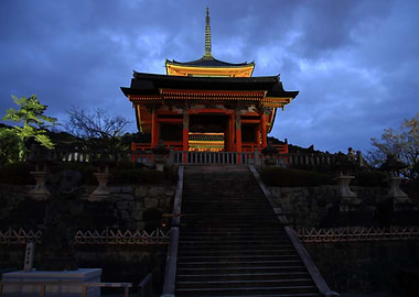 Japanese Temple at Night