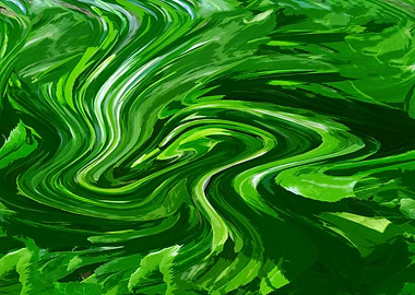 Swirling Green Abstract 2