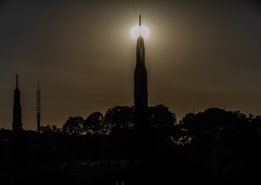 Rocket Silhouette Against the Sun