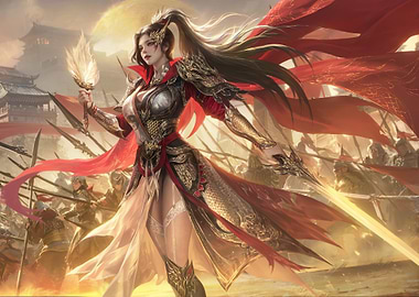 Asian Warrior Woman in Battle