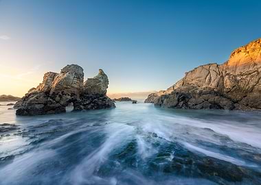 Coastal Rock Formations at Sunset