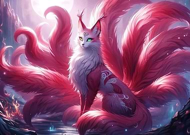 Nine-tailed Fox Fantasy Landscape