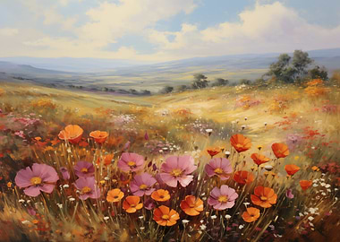 Floral Meadow Painting
