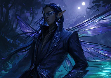 Elegant Male Fairy Blue