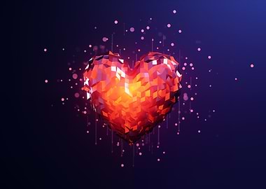 Geometric Heart with Particles