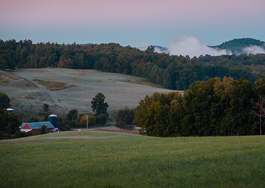 Rural Landscape with Farm at Dawn