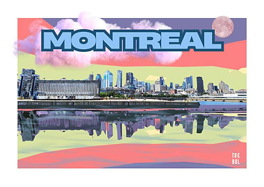 Montreal Cityscape with Abstract Reflection