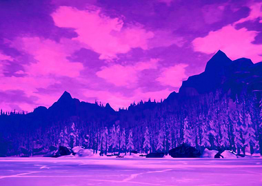 Purple Mountain Landscape