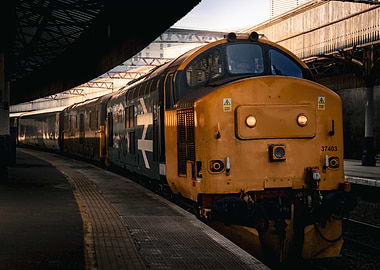 Class 37 Diesel Locomotive at Aberdeen station