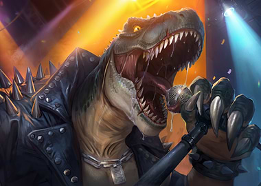 Rockstar Dinosaur on Stage