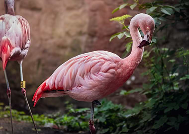 Pink Flamingoes at Edinburgh Zoo